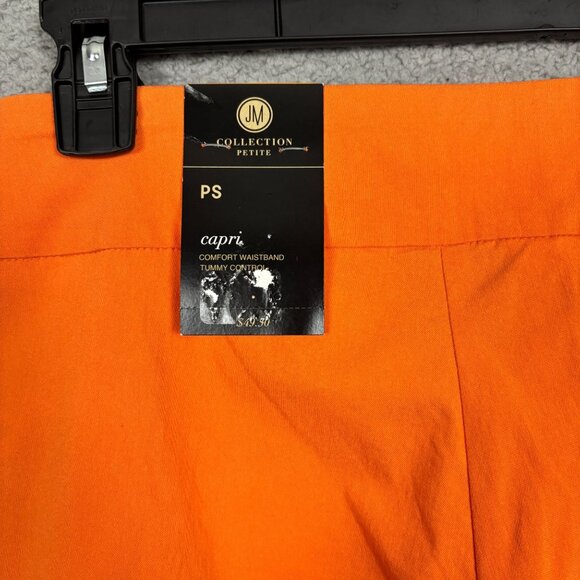 Jm Collection Petite Small Bright Orange Capri Pants Tummy Control Stretch NWT's - Picture 6 of 8